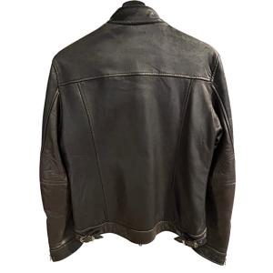 MEN'S BIGI シングルライダース レザージャケット スタンドカラー ダブルジップ 2 黒 ブラック MO193LJM21