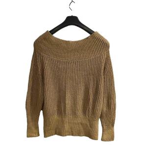17SS セーター ニット 長袖 オフショルダー 畦編み 麻 リネン ベージュ TC