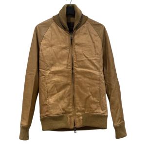 ブルゾン ジャケット ジュンハシモト レザー切替  リネン ジップ XL ベージュ 106-0047 TC