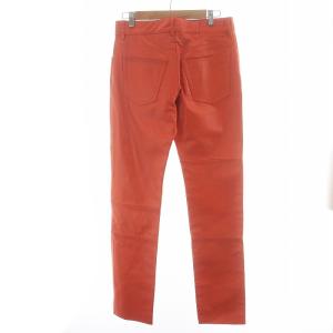 MM6 Maison Margiela タグ付き 22SS 5ポケット レザーパンツ ジッパーフライ 牛革 40 M オレンジ S52LA0168