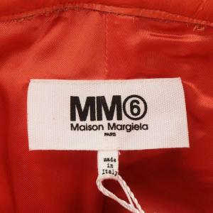 MM6 Maison Margiela タグ付き 22SS 5ポケット レザーパンツ ジッパーフライ 牛革 40 M オレンジ S52LA0168