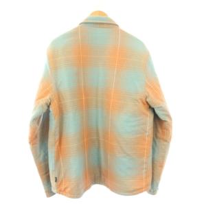 STUSSY ステンカラージャケット チェック 裏地キルティング L 緑 オレンジ /KH