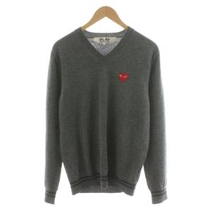AD2005 ニット セーター 長袖 ハート刺繍 M グレー AZ-N010 /AN21