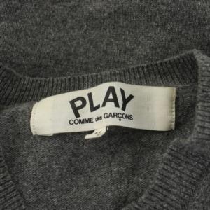 PLAY Comme des Garçons AD2005 ニット セーター 長袖 ハート刺繍 M グレー AZ-N010 /AN21