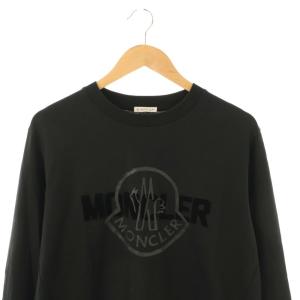 MONCLER ロゴプリントTシャツ カットソー 長袖 M ブラック H20938D00005 /HK OS