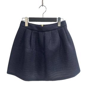 ミニスカート フレア メッシュ 38 紺 ネイビー TC