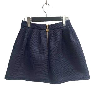 Maison Kitsuné ミニスカート フレア メッシュ 38 紺 ネイビー TC