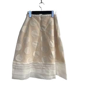 スカート ミモレ フレア Dot Circular 0 白 ホワイト TC