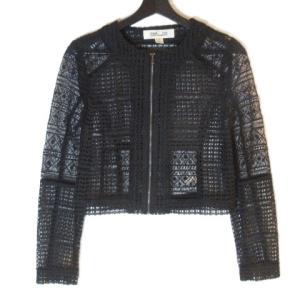 美品 ジャケット メッシュ ブルゾン 黒 ブラック 0 約XS WGA