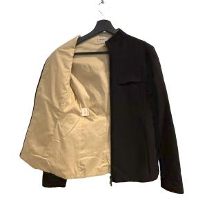 EMPORIO ARMANI ジャケット ブルゾン スタンドカラー ジップアップ ピンドット 38 黒 ブラック WGA