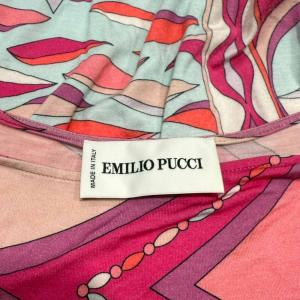 Emilio Pucci ワンピース ノースリーブ 総柄 38 ピンク WGA