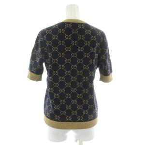 GUCCI 半袖ニット トップス GGコットンラメ S ブラック