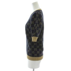 GUCCI 半袖ニット トップス GGコットンラメ S ブラック