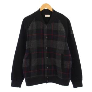 MAGLIA CARDIGAN ウールジャケット チェック柄 L ブラック グレー