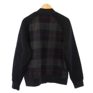 MONCLER MAGLIA CARDIGAN ウールジャケット チェック柄 L ブラック グレー