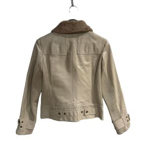 DKNY レザージャケット ファー ダブルジップ 4 グレー WGA