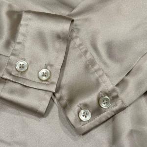DKNY カジュアルシャツ シルク 長袖 P ベージュ WGA