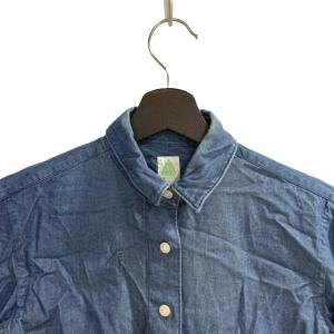 Finamore デニムシャツ 長袖 無地 40 青 ブルー WGA