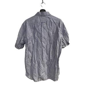 J.PRESS シャツ 半袖 ストライプ ボタンダウン LL  白 ホワイト 青 ブルー WGA