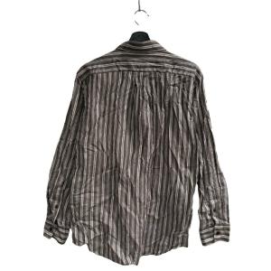 INTERMEZZO シャツ 長袖 ストライプ L 茶 ブラウン WGA