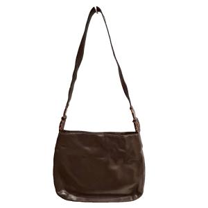 Max Mara ショルダーバッグ レザー 羊革 シープスキン 焦げ茶 ダークブラウン WGA