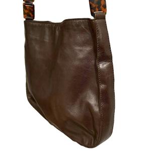 Max Mara ショルダーバッグ レザー 羊革 シープスキン 焦げ茶 ダークブラウン WGA