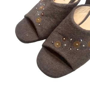 BOTTEGA VENETA サンダル ミュール ハイヒール 37 茶 ブラウン WGA