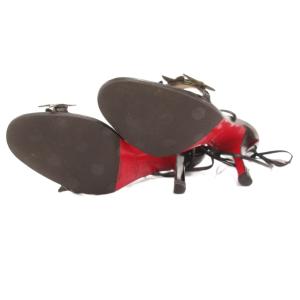 Christian Louboutin グラディエーターサンダル スター装飾 ピンヒール リボン 36 黒 ブラック /JS WGA