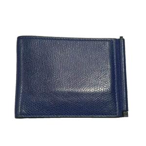 Valextra グリップ 財布 マネークリップ レザー 青 ブルー WGA
