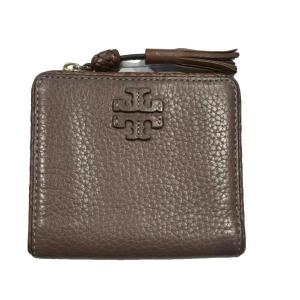 二つ折り財布 レザー スナップボタン 茶 ブラウン WGA