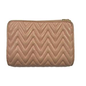 miumiu 二つ折り財布 マテラッセレザー スナップボタン ジップ ピンク WGA