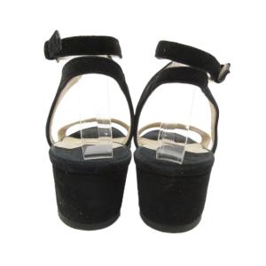 JIMMY CHOO ストラップサンダル スエード ローヒール 37 黒 ブラック /JS WGA
