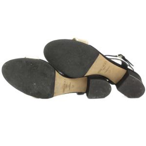 JIMMY CHOO ストラップサンダル スエード ローヒール 37 黒 ブラック /JS WGA