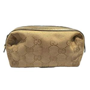 GUCCI ポーチ GG柄 ファスナー ベージュ WGA