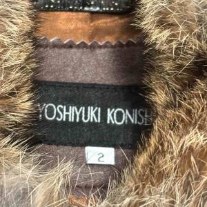 YOSHIYUKI KONISHI ラビットウール ジップアップ ファージャケット M 茶 ブラウン WGA