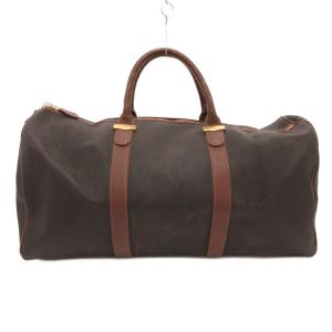dunhill ボストンバッグ PVC ロゴ ファスナー開閉 ダークブラウン /JS WGA