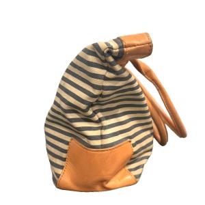 TORY BURCH トートバッグ ボーダー 紺 ネイビー 茶 ブラウン  WGA