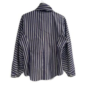 VERMEIL par iena 美品 シャツ ブラウス ストールタイ ストライプ 青 ブルー M位 WGA
