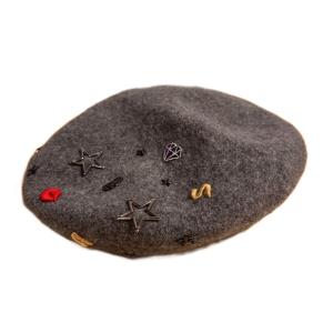 ベレー帽 装飾 グレー M 57.5cm WGA