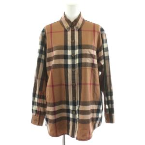 ティッシ期 シャツ チェック柄 ウール 34 ブラウン 8046715