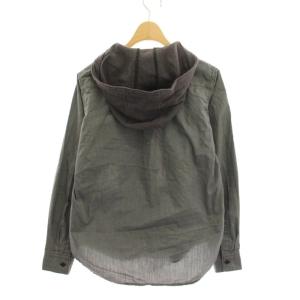 BLACK COMME des GARCONS AD2013 シャツ パーカー パッチワーク XS 黒 ブラック グレー 白 長袖 フード付き 1L-B017