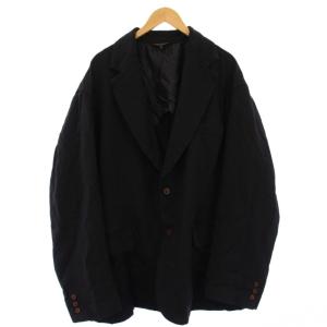 24SS オーバーサイズポリ縮ジャケット L ブラック 1M-J017