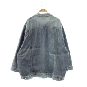 BALENCIAGA 転写プリントデニムジャケット L インディゴブルー 714044