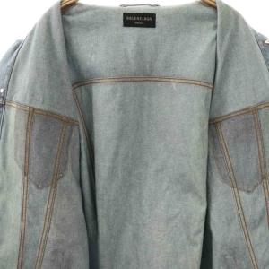 BALENCIAGA 転写プリントデニムジャケット L インディゴブルー 714044