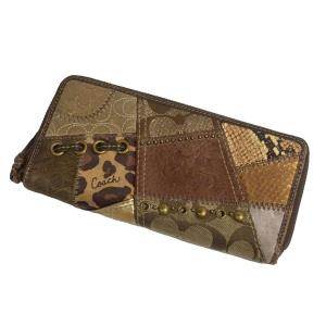 COACH 長財布 シグネチャー 総柄 茶 ブラウン GY99