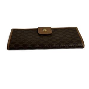 CELINE マカダム柄 長財布 ロングウォレット 茶 ブラウン AA GY99