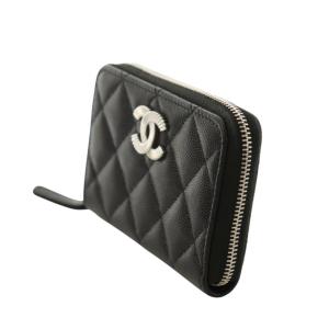 CHANEL 24年 ココマーク スモールジップウォレット マトラッセ