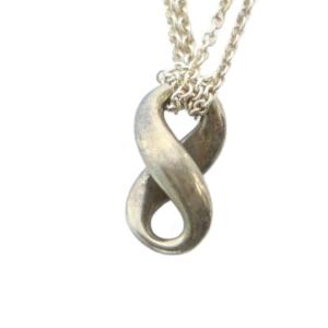 インフィニティ ダブルチェーン ネックレス アクセサリー ペンダント Silver925 シルバー色 GY17