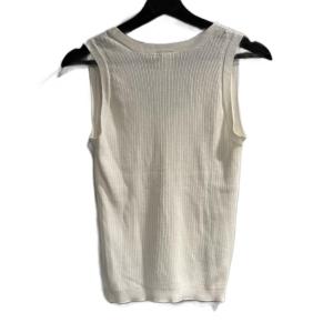 CHANEL 07C ニット カットソー ノースリーブ ホワイト 38
