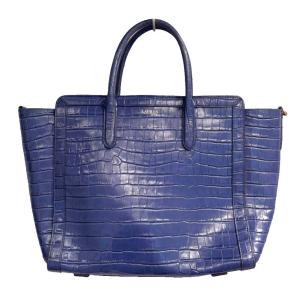 LAUREN RALPH LAUREN トートバッグ ショルダー 2WAY 牛革 レザー 青 ブルー